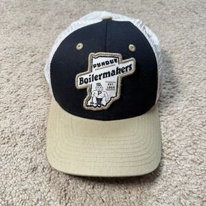 Zephyr Purdue Boilermakers Hat Purdue Pete Trucker Snapback Tan Black Mesh